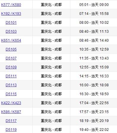 成都到重庆动车组_成都到重庆动车火车时刻表